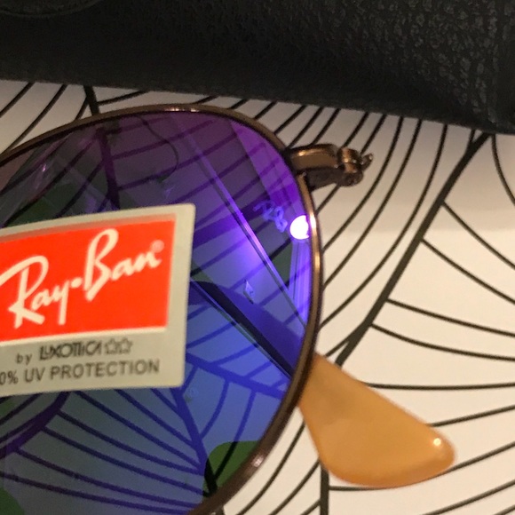 Purple and blue round lens rayban sunglasses - Picture 6 of 8